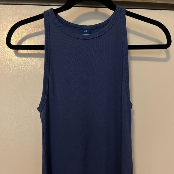 Old Navy Fitted Sleeveless Rib-Knit Mini Dress - Seaborn Blue / Size M Petite - Picture 4 of 6